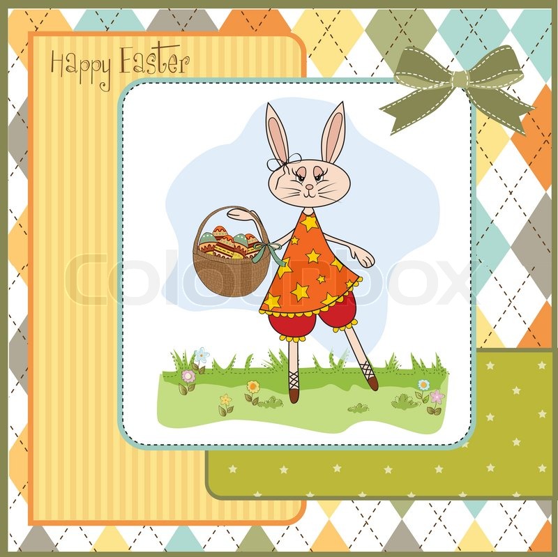  Osterhase mit einem Korb von 