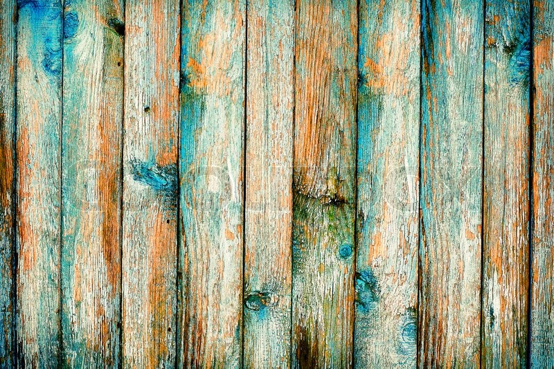Rustic Wooden Fence Purification Of Blue Paint Bright Background Rustic Wooden Fence Purification Of Blue Paint Bright Background