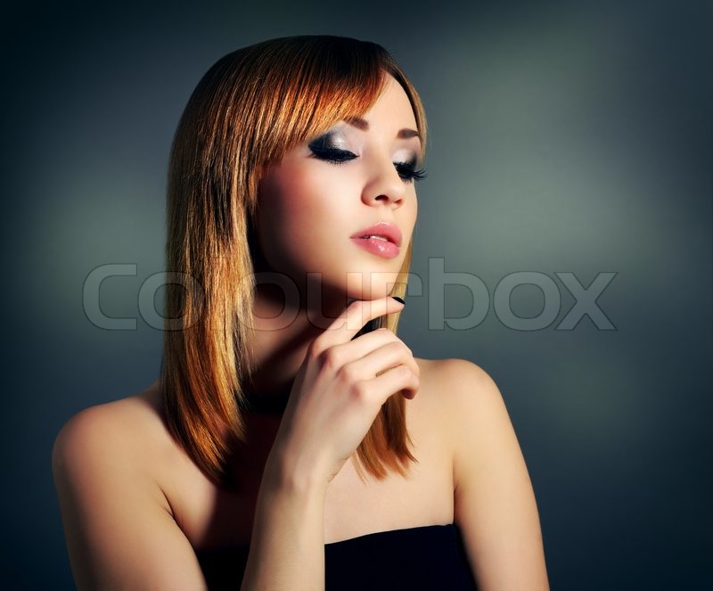 Sensual Girl With Straight Hair And Stock Image Colourbox