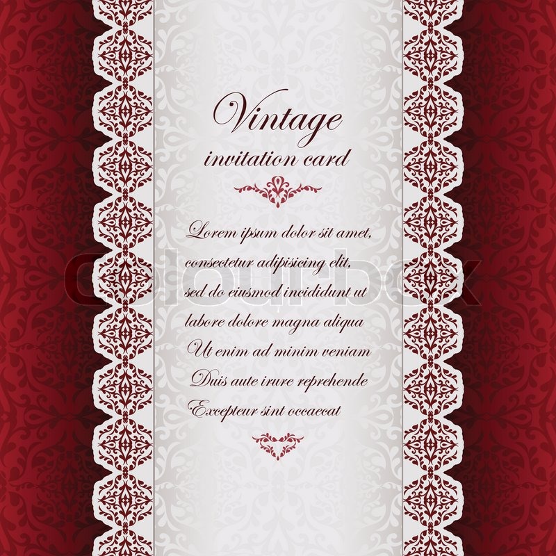 Vintage Background Antique Greeting Stock Vector Colourbox