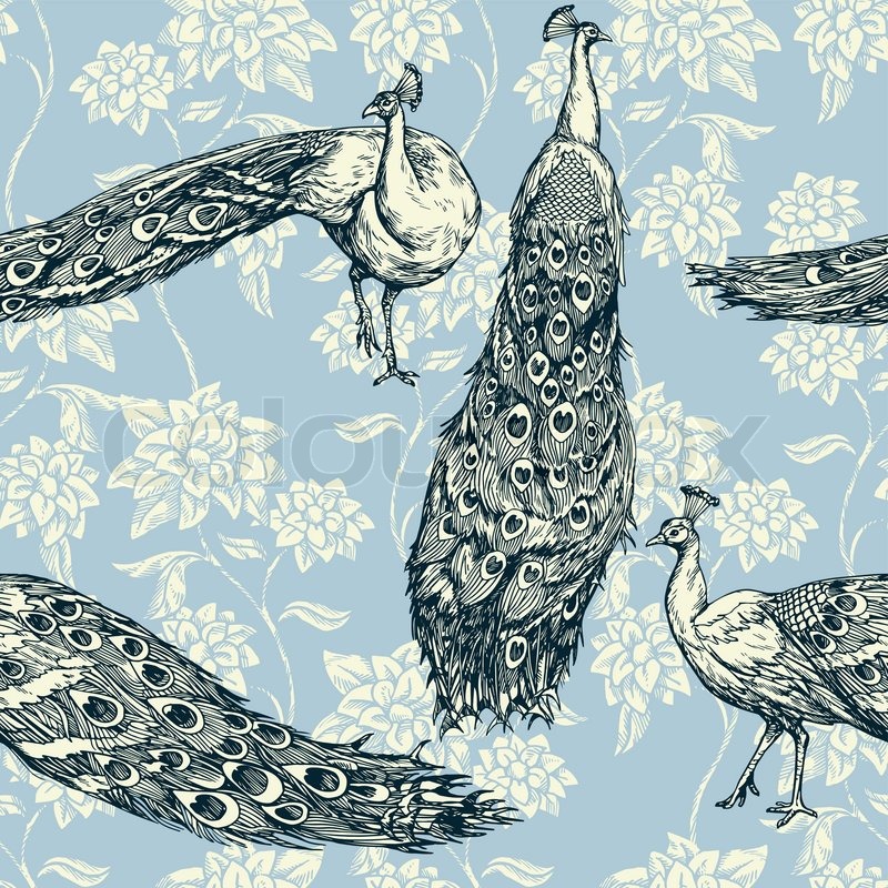 vintage blue and white wallpaper