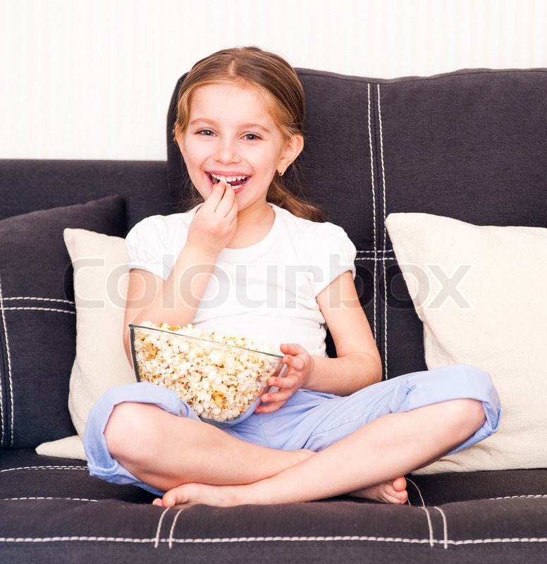 little girl watching tv stock image colourbox little girl watching tv stock image colourbox