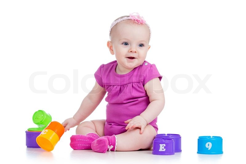 baby girl playing toys