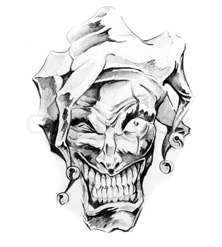 sketch of tattoo art clown joker stock photo colourbox sketch of tattoo art clown joker stock photo colourbox