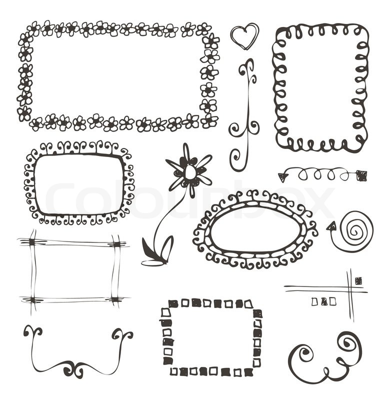 Rahmen und Design-Elemente Sammlung Hand gezeichnet | Vektorgrafik