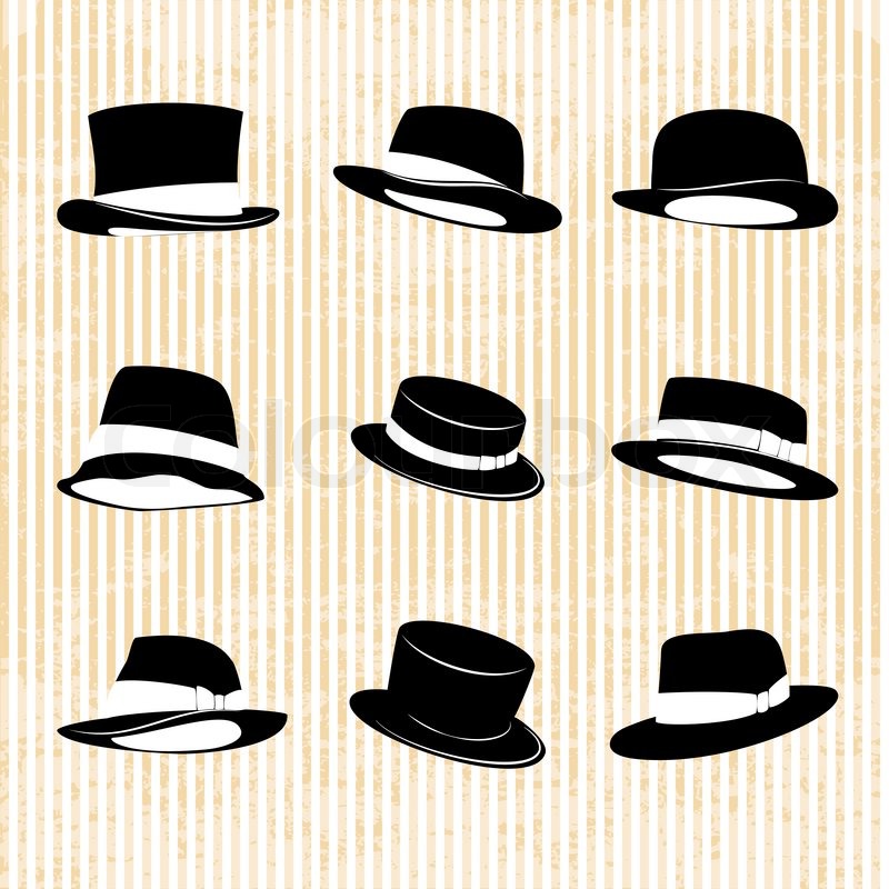Vector Collection of Vintage Hats Stock Vector Colourbox