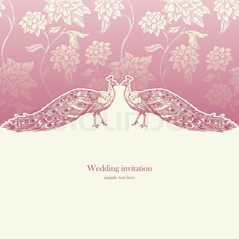 Vintage wedding invitation card Stock vector