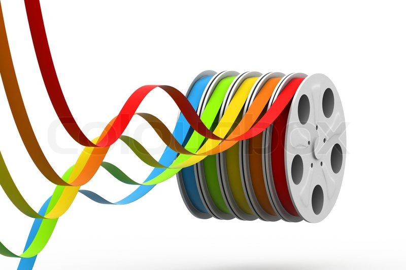 Colourful film reels Stock image Colourbox