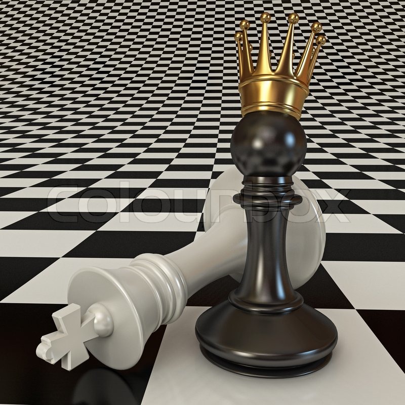 Pawn with golden crown Stock image Colourbox