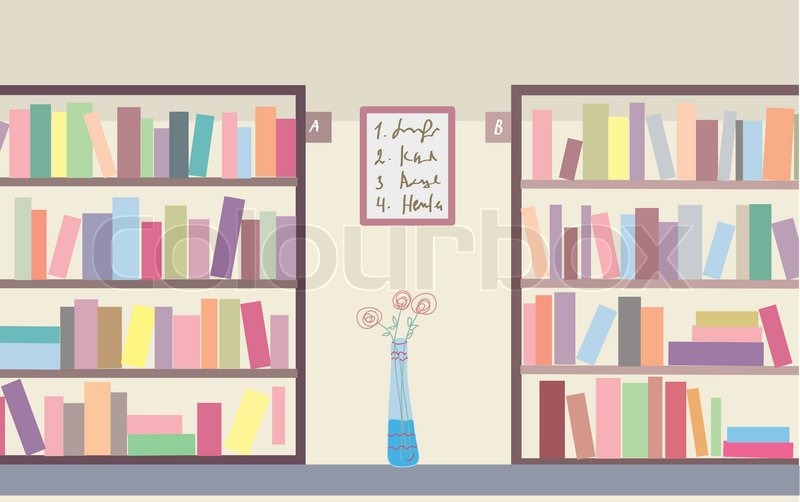 Bibliothek mit Bücherregalen | Stock-Vektor | Colourbox