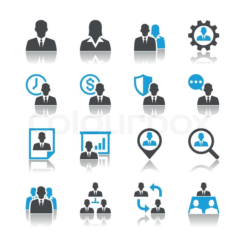 human resource management icons reflection theme stock property manager resume