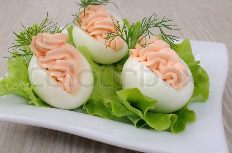 Eier Mit Lachs Pastete Stock Bild Colourbox