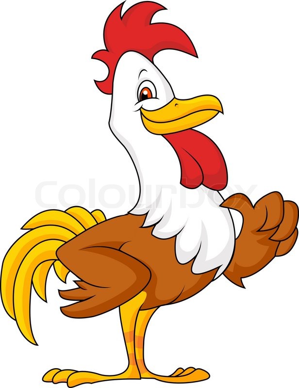 rooster cartoon thumb up stock vector colourbox