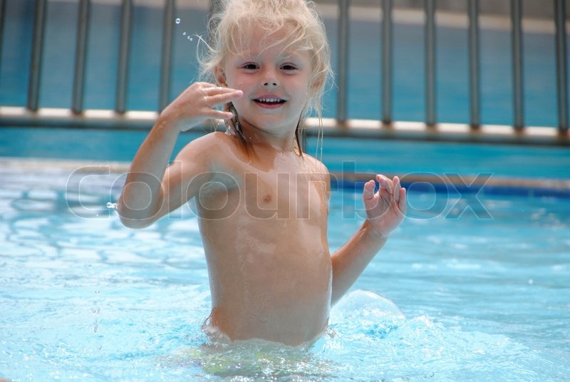 little girl swim