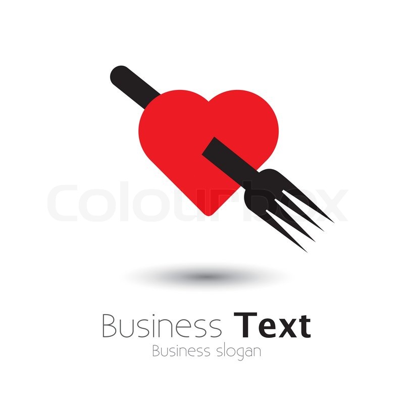 Heart and fork icon showing love of Stock vector Colourbox
