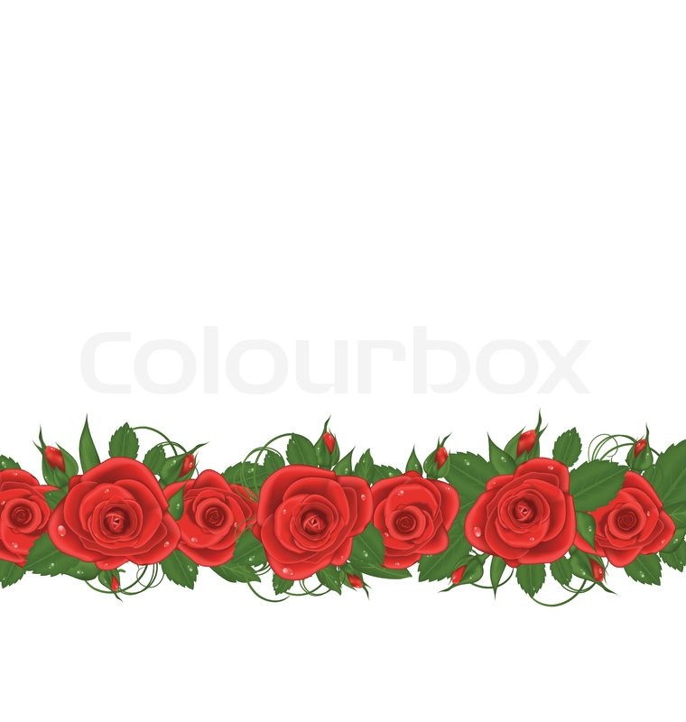 red flowers clip art border