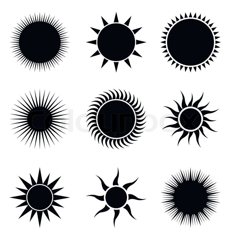 clouds vector tattoo von der  Symbole Silhouette Schwarz Vektorgrafik  Sonne