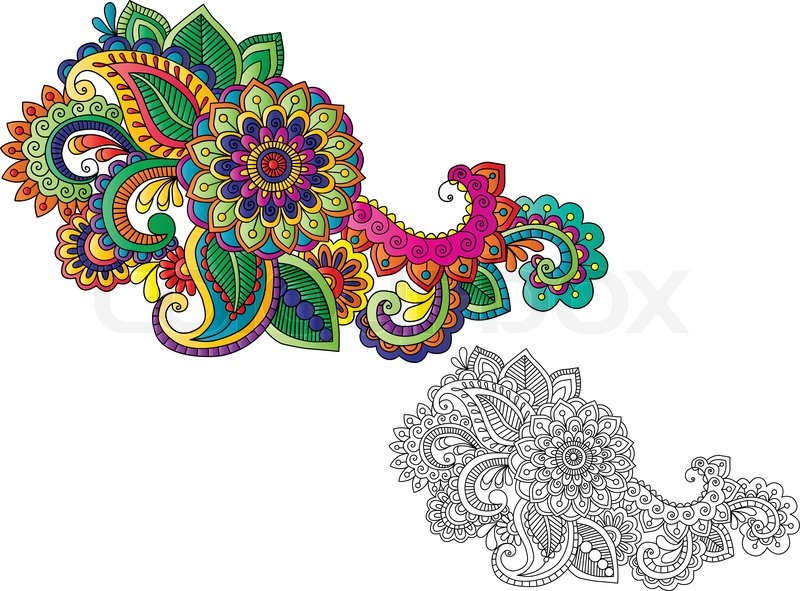 indian style henna tattoo stock vector colourbox indian style henna tattoo stock vector colourbox
