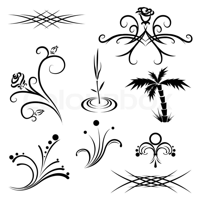 plant tattoo patterns black and white stock vector colourbox plant tattoo patterns black and white stock vector colourbox