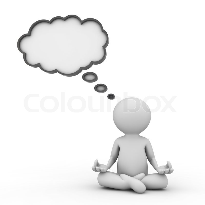 3d man doing meditation