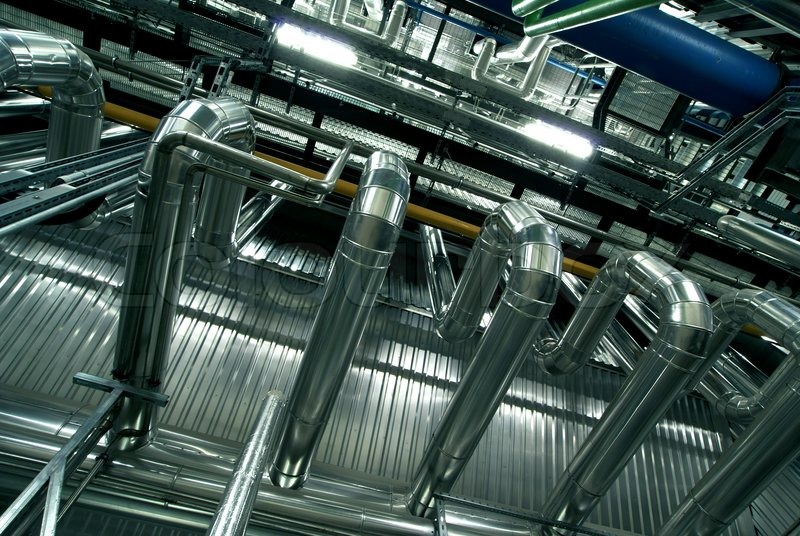 Industrial Zone, Stahl Rohrleitungen und Stock Bild Colourbox