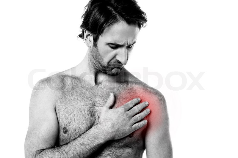 Young Man Suffering Pain On His Chest Stock Image Colourbox