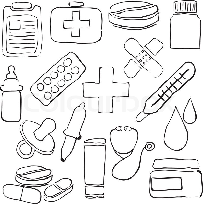 Pharmacy sketch images | Stock vector | Colourbox