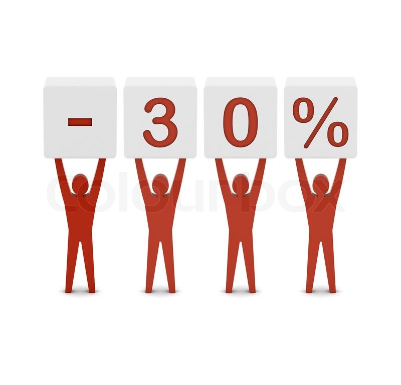 men-holding-minus-30-percent-concept-stock-image-colourbox