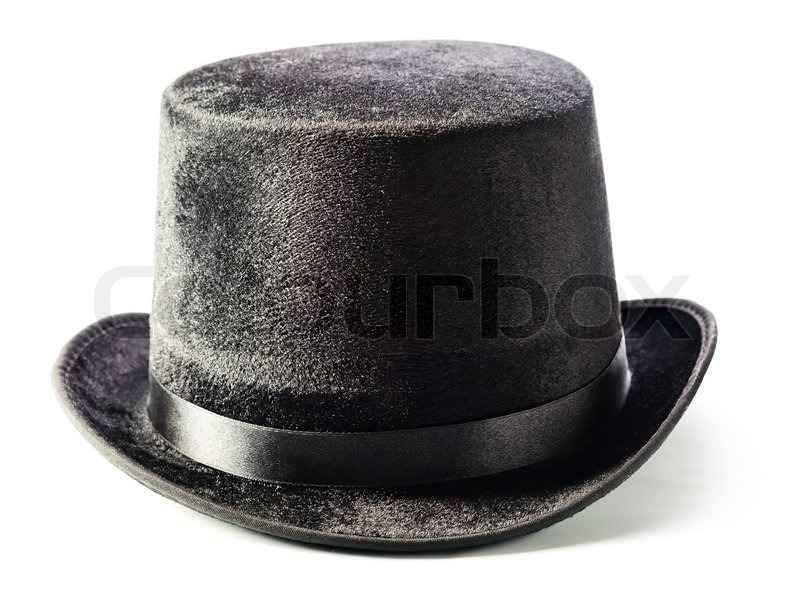 Black top hat isolated on white | Stock image | Colourbox