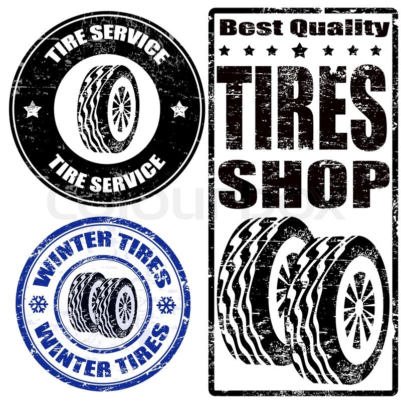 Set of tire stamps | Stock vector | Colourbox