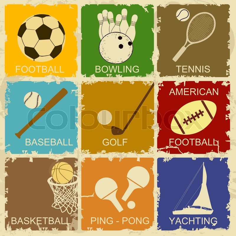 Set of Vintage Sports | Stock vector | Colourbox