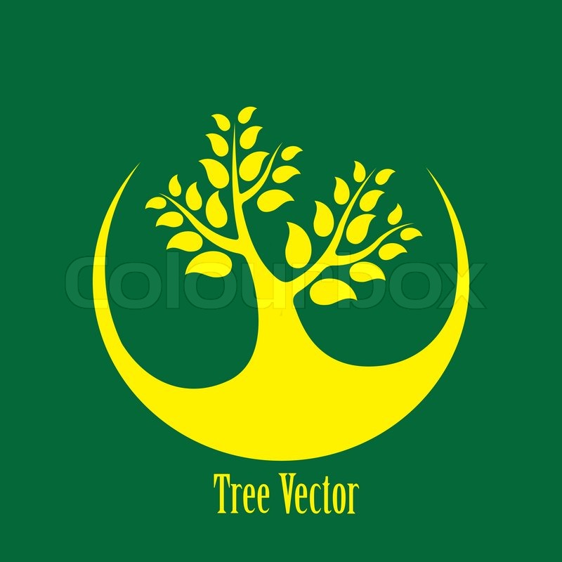 Concept vector graphic yellow tree Stock vector Colourbox