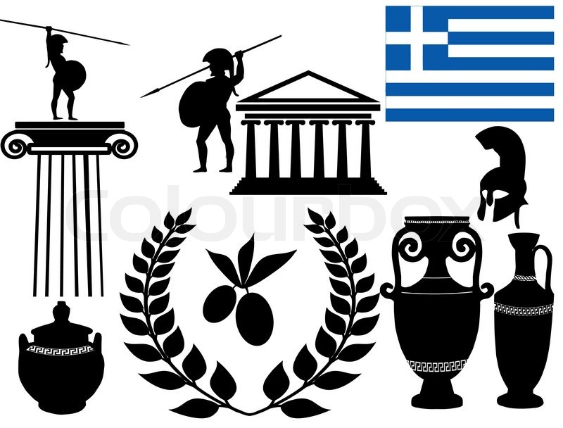 Traditional symbols of Greece Stock Vector Colourbox