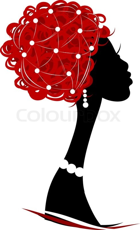 Female head silhouette for your design  Stock Vector 