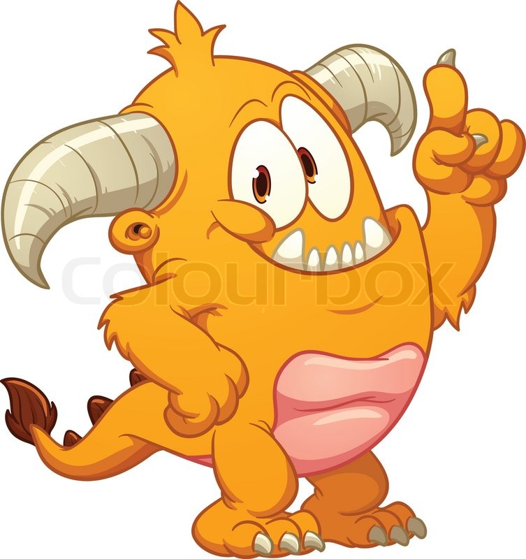Cute orange monster. Vector clip art Stock vector Colourbox