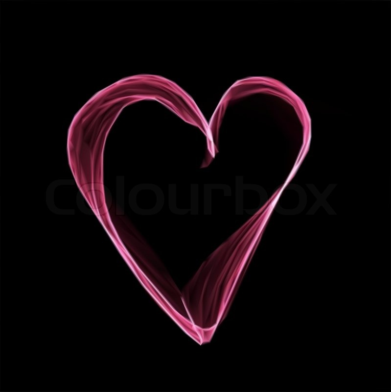 Abstrakt Rosa Herz Auf Schwarzem Stock Vektor Colourbox