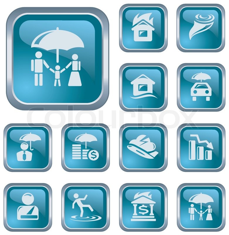 Insurance button set | Stock vector | Colourbox