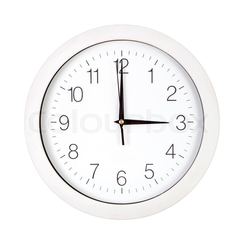 Clock Face Showing Three O Clock Stock Image Colourbox