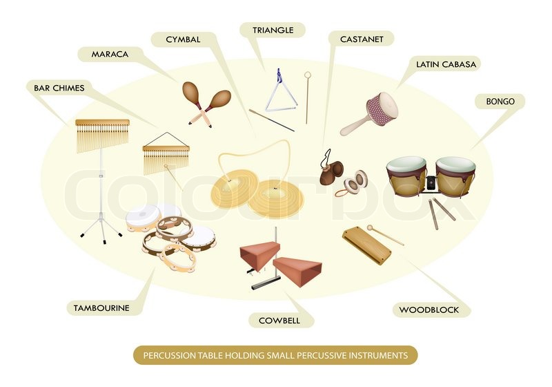 Set of Percussion Instrument for Symphonic Band Stock Photo Colourbox