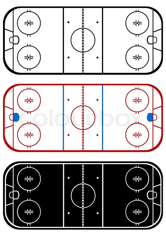 Ice hockey field isolated on white Stock image Colourbox