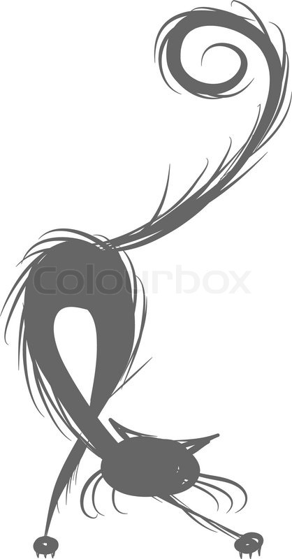 Fluffy Katze Silhouette für Ihr | Stock-Vektor | Colourbox