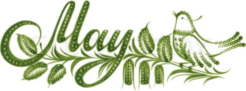 may name of the month hand drawn vector illustration in