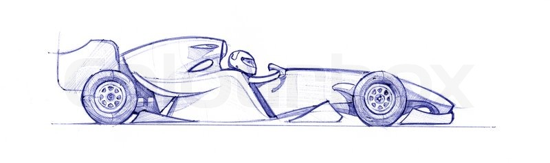 Formula 1 car drawed with a pen. hand drawn | Stock Photo ...