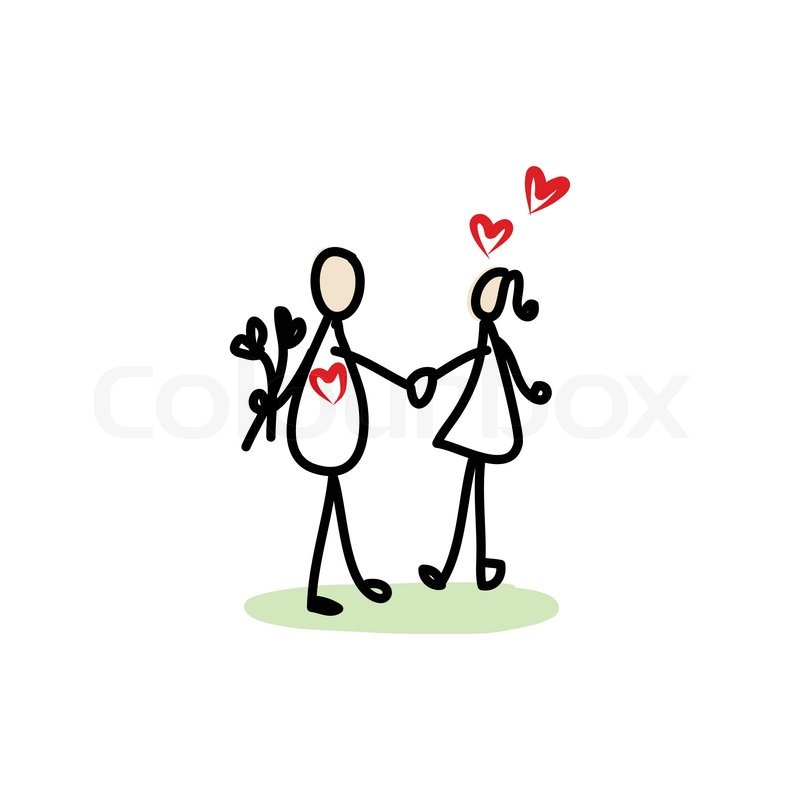 Handzeichnung cartoon Liebe | Stock-Vektor | Colourbox