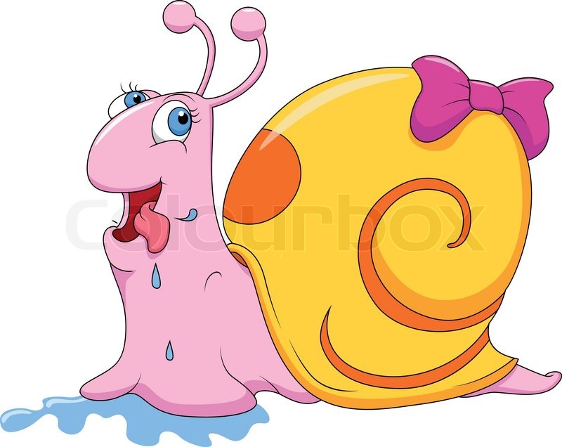 Funny snail cartoon Stock Vector Colourbox