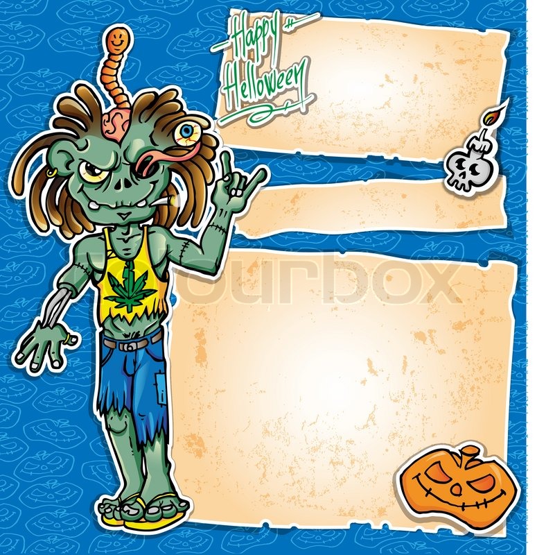 Halloween background with zombie | Stock vector | Colourbox