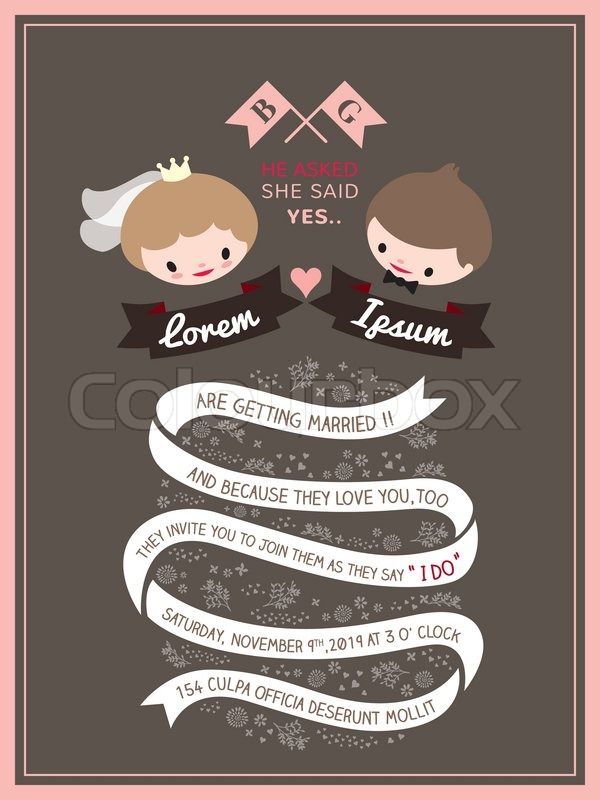 Bryllup invitation kort skabelon Stock vektor Colourbox