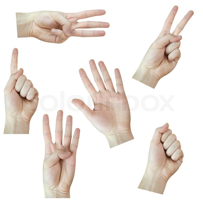 A man hand numbering. Isolated on ... | Stock image | Colourbox