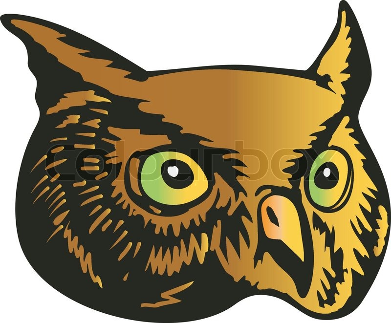 Owl Head | Stock-Vektor | Colourbox