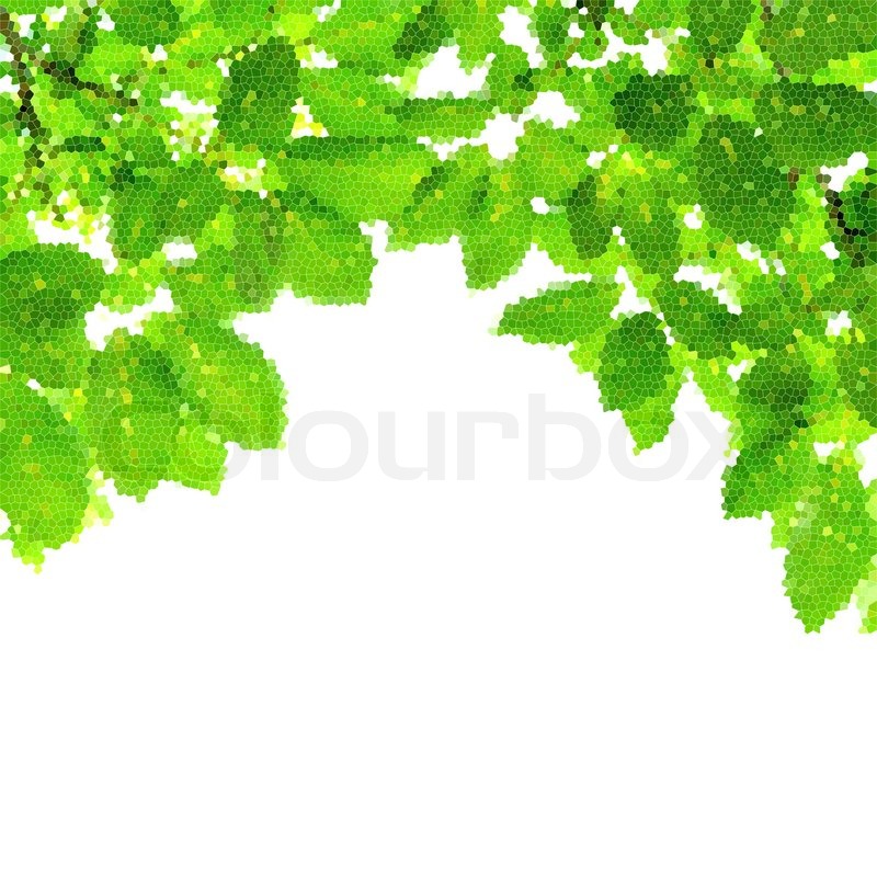 Green leaf background Mosaic style Stock image Colourbox